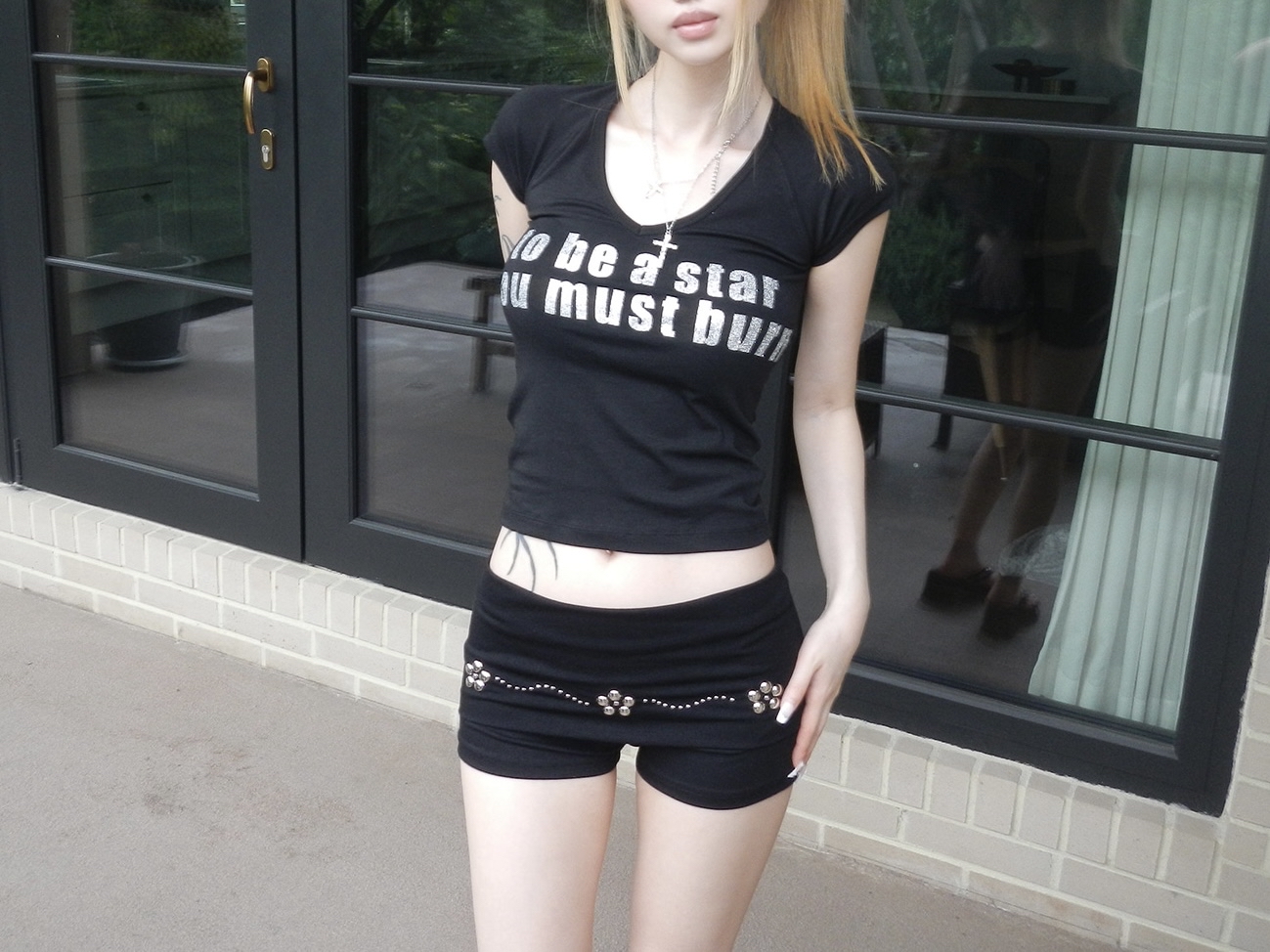 Blossom Studded Fold-Over Skort