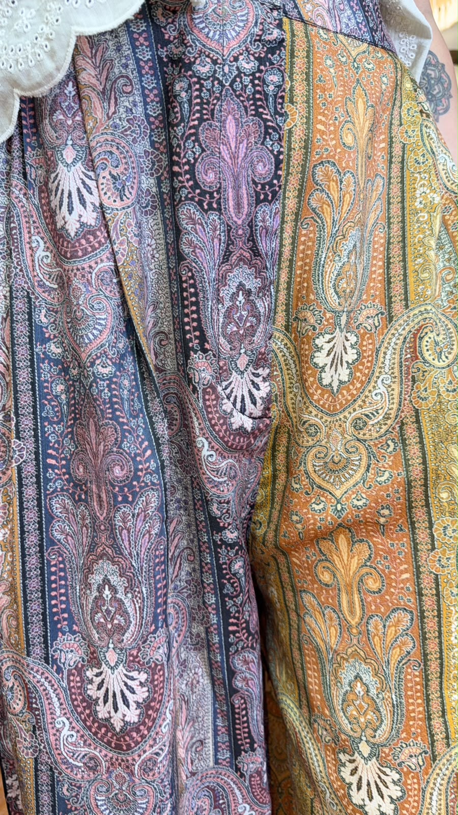 PKT 2657 Yellow and Purple Pattern Chiffon Pants
