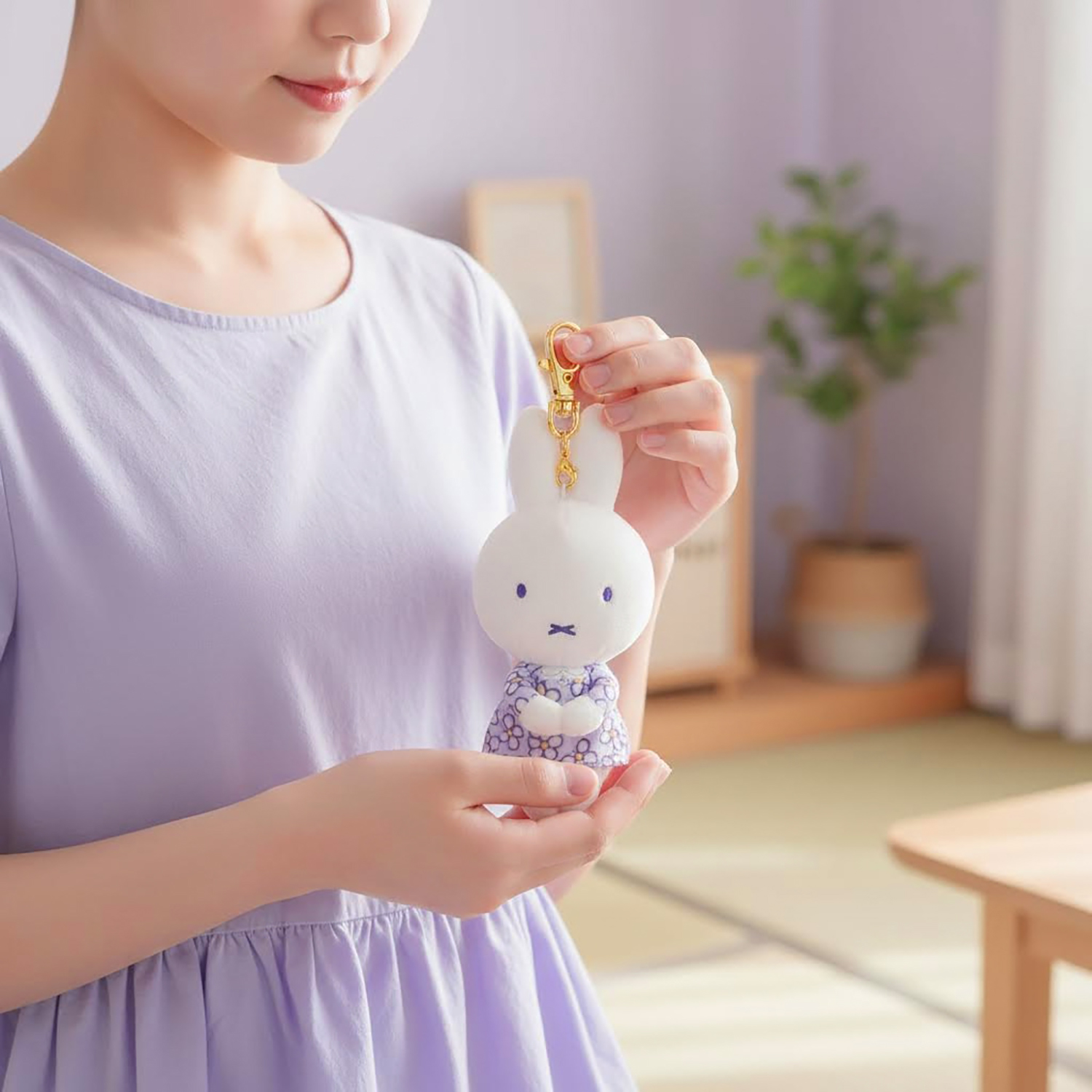 Miffy - 公仔掛飾 (紫色花裙子款)