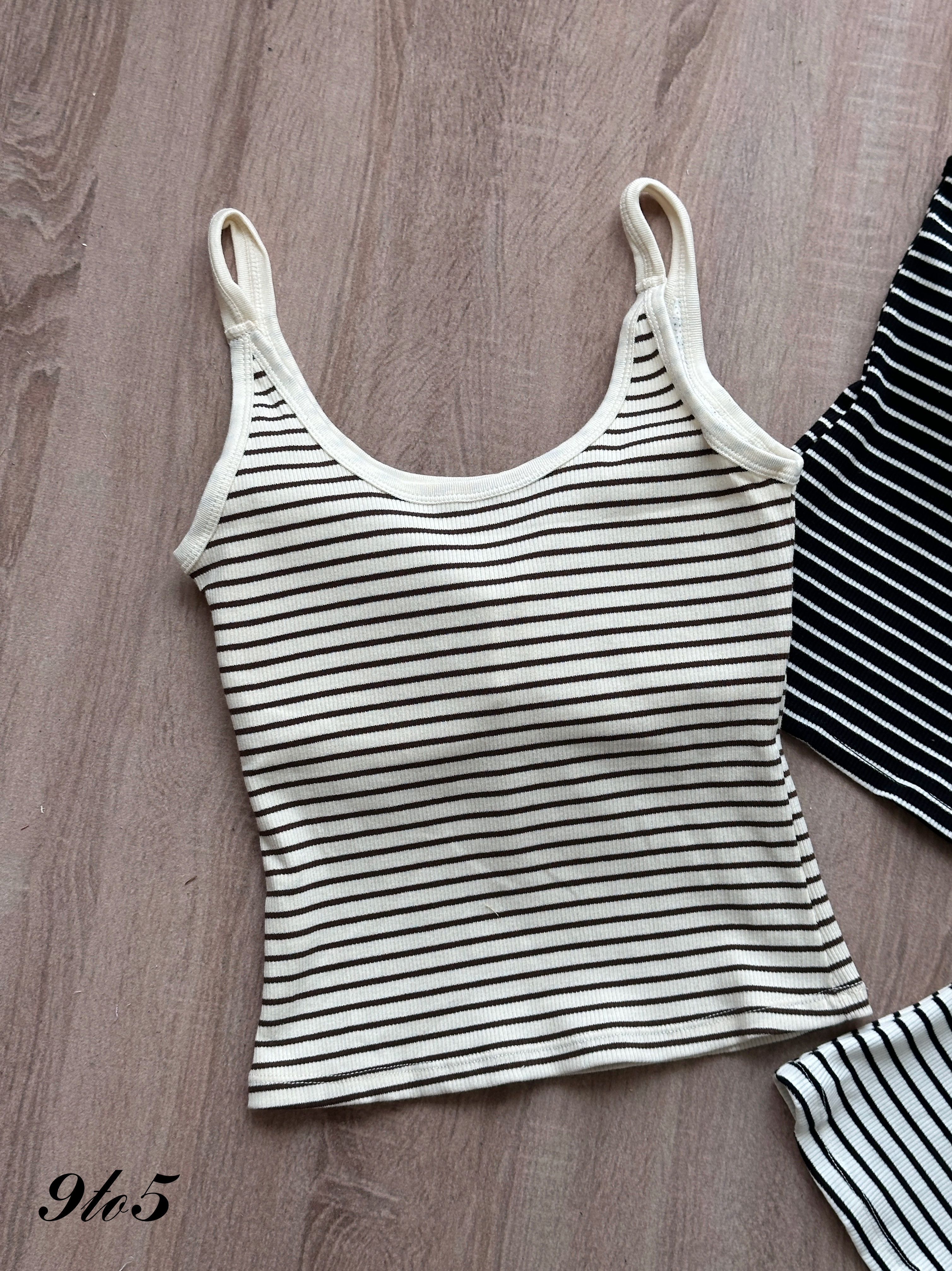 T4411 Striped Ribbed Tank Top - 3 Colors 