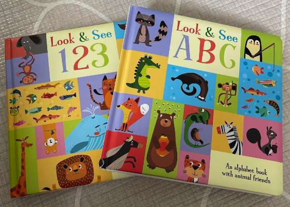 Look & See ABC 123 幼兒啟蒙 紙板書｜2 books｜海綿圓角