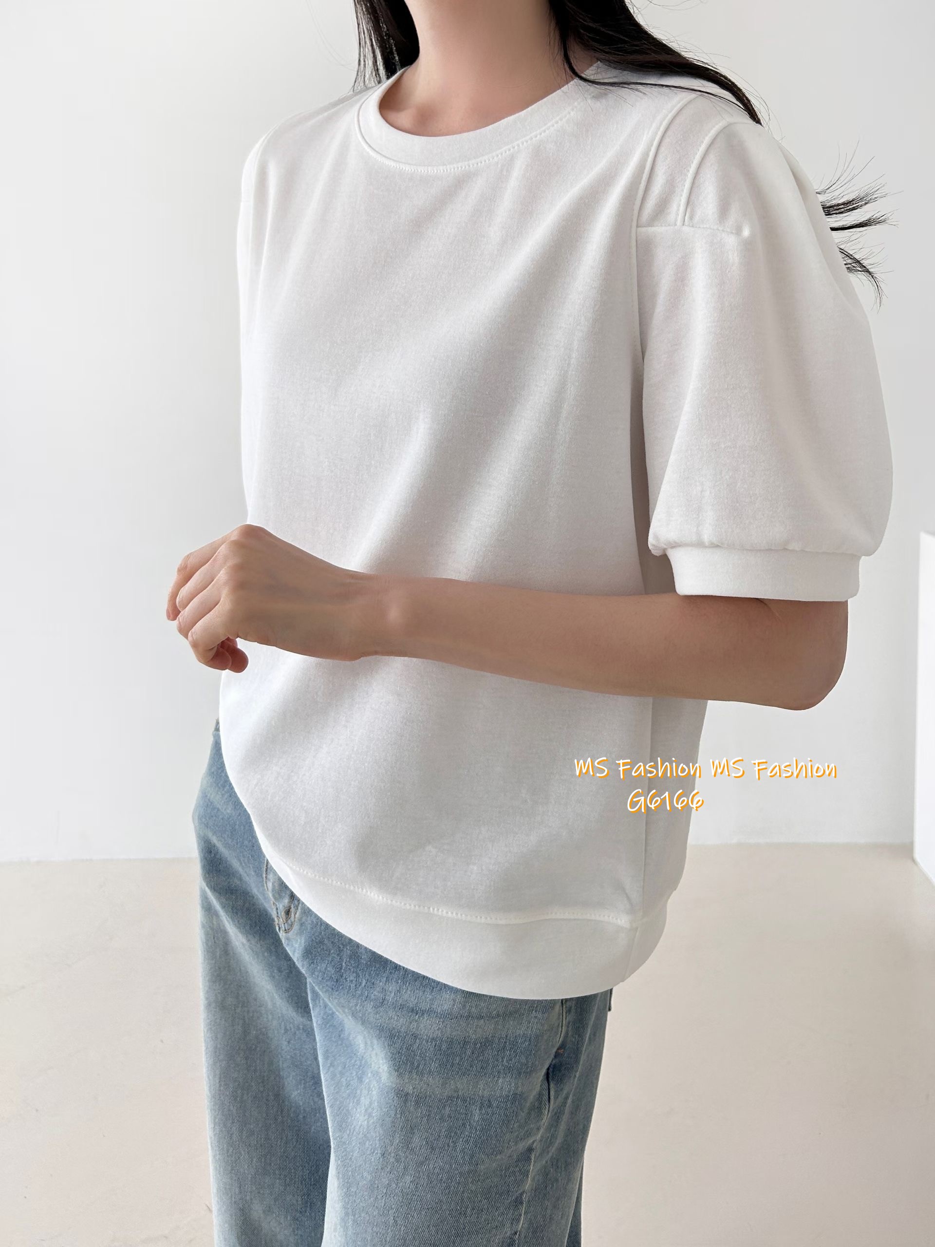 G6166 韓國🇰🇷靚色摺袖top