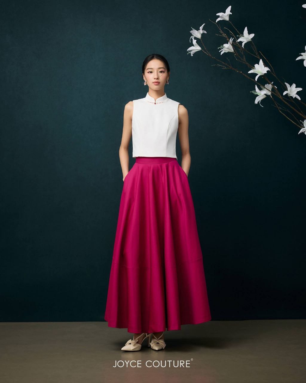 精美高腰修身长半裙 S0083