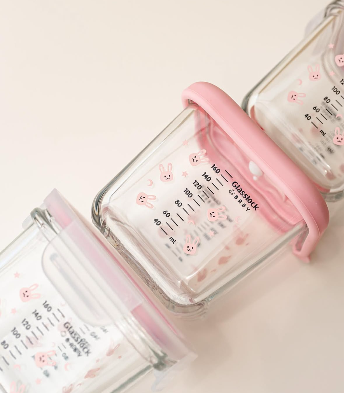 vivienda x glasslock 6 個混合分級嬰兒 食品容器和保冷袋套裝 (兔仔）