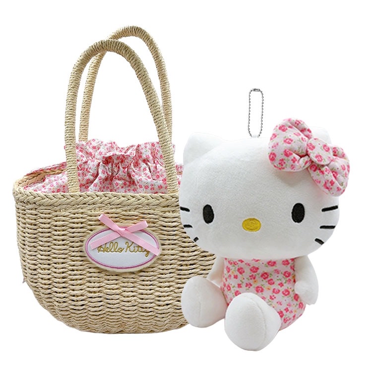 日本直送日本限定版Sanrio Melody Kitty Marron cream兔新款手提藤籃連公仔套裝