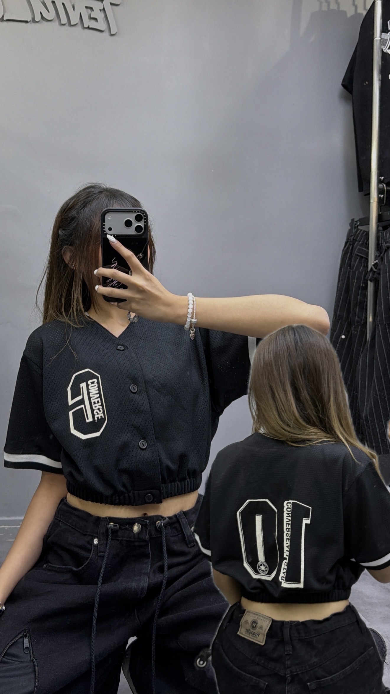 Remake Baseball Crop Top - 黑色