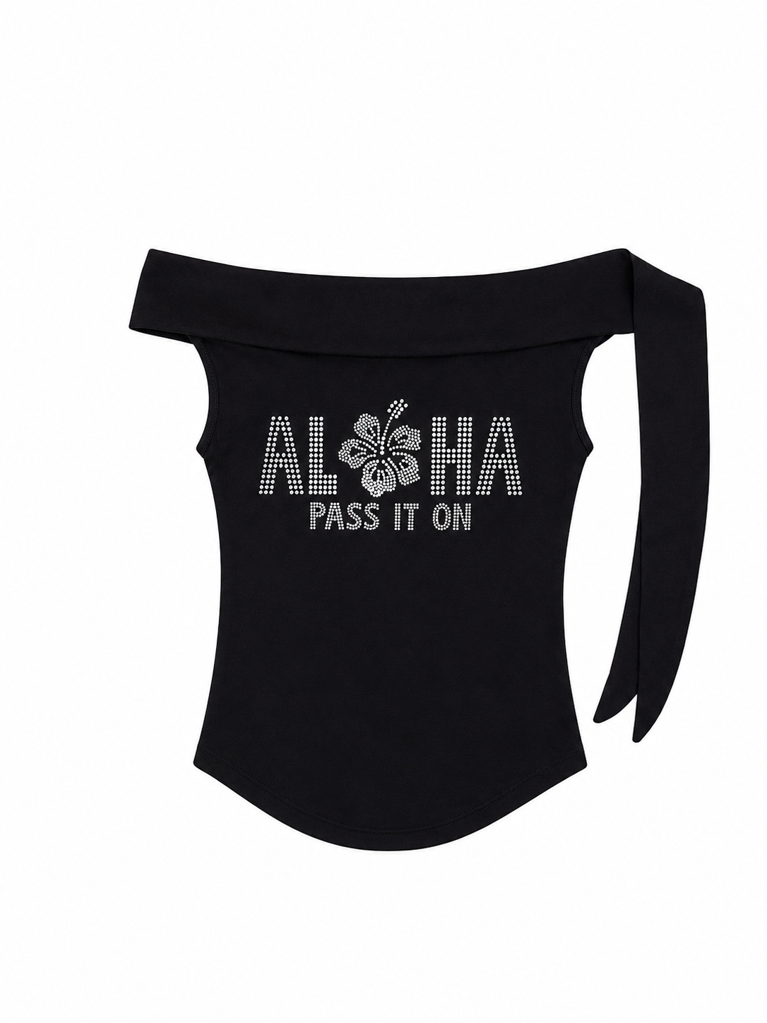 Rhinestone Off-Shoulder Top
