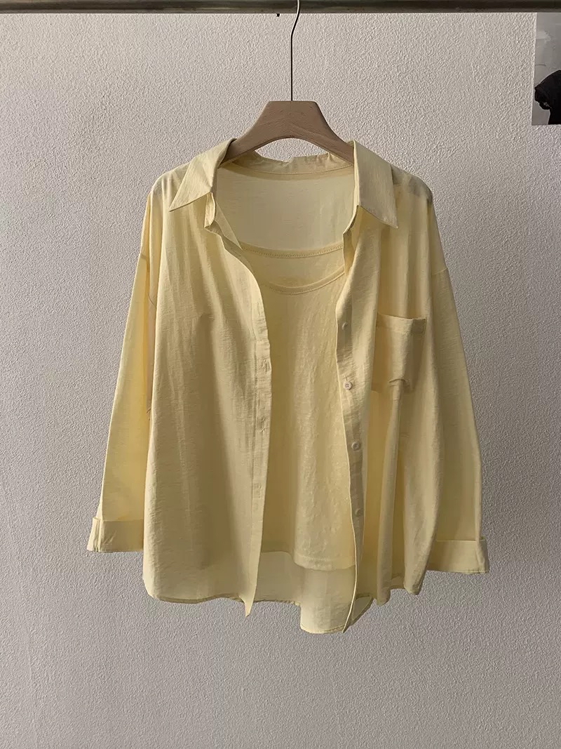 爆款！休闲穿搭 防晒衬衫两件套