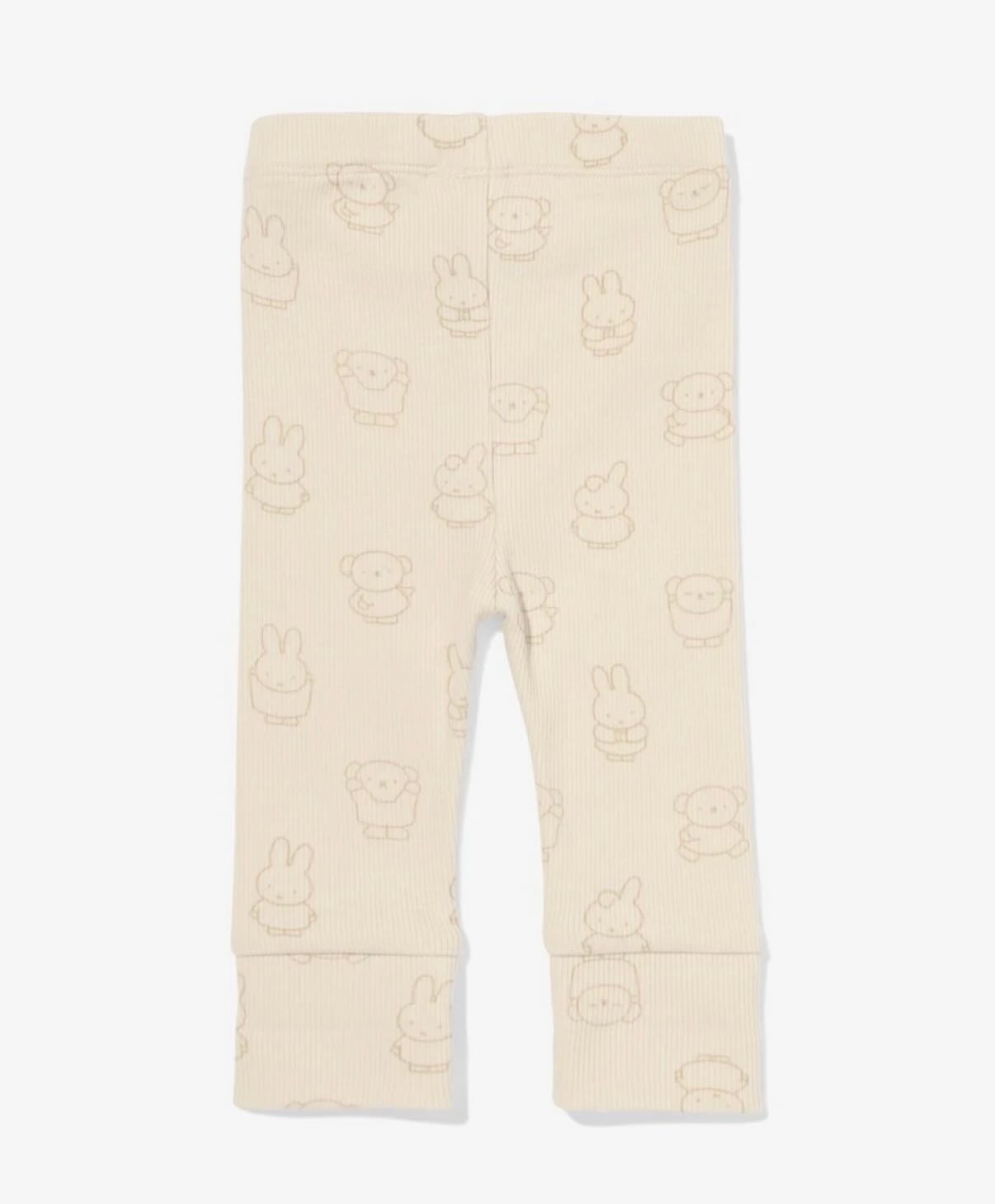 Miffy newborn baby leggings (ecru repeated miffy)