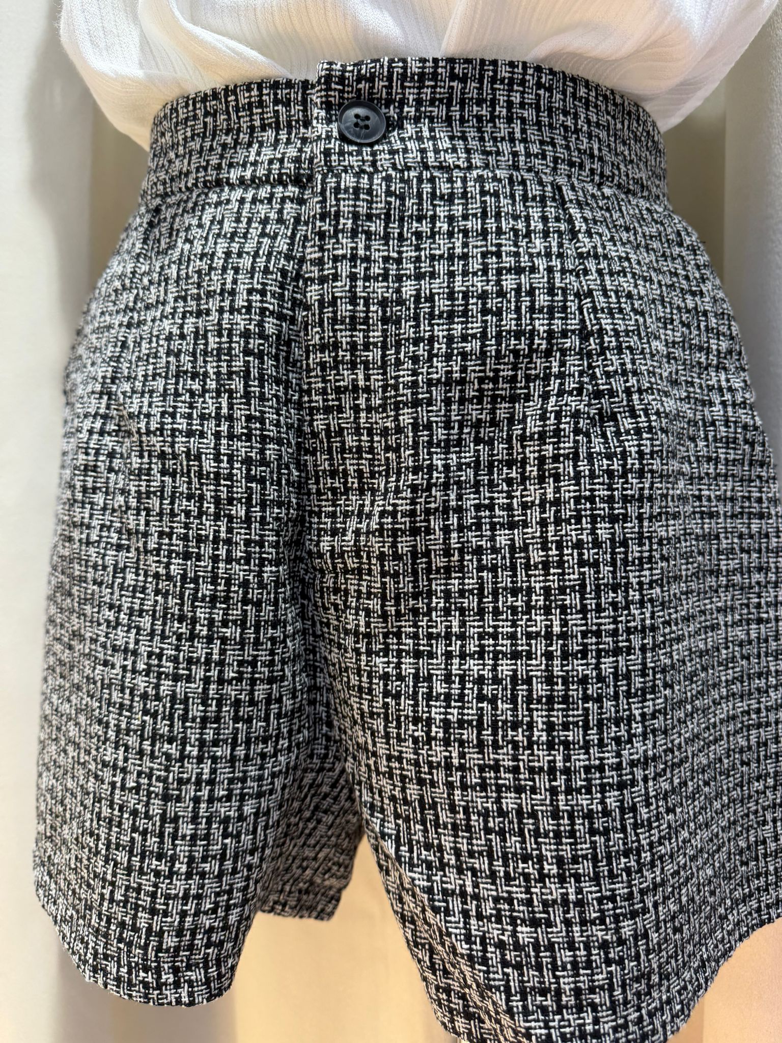 黑白編織紋短褲