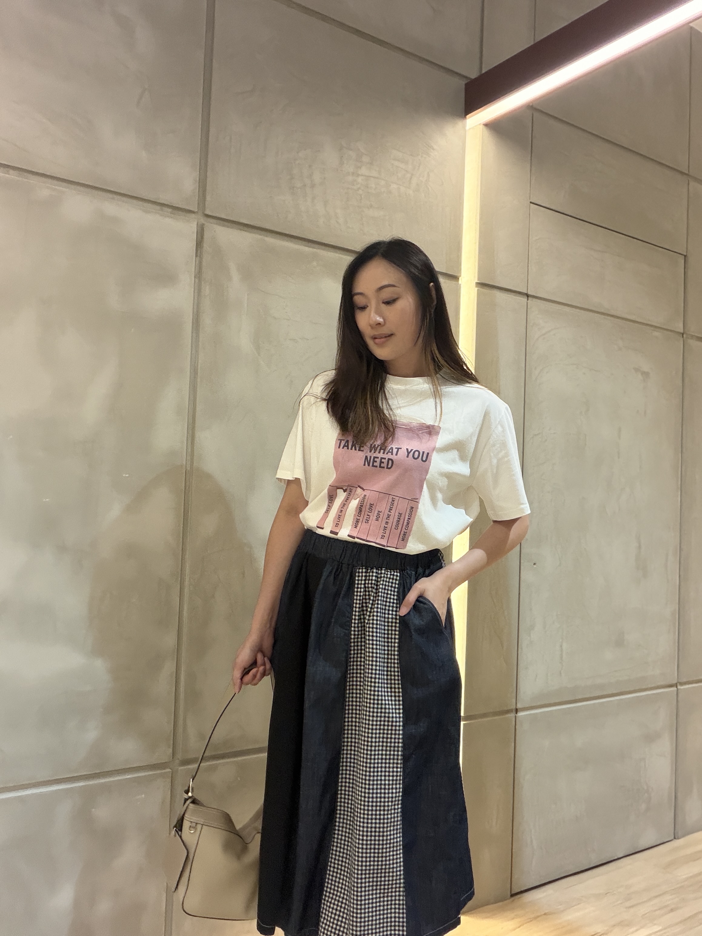 牛仔拼布5分裙