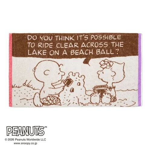 日本直送~新款Snoopy毛巾枕頭套 海灘棕色