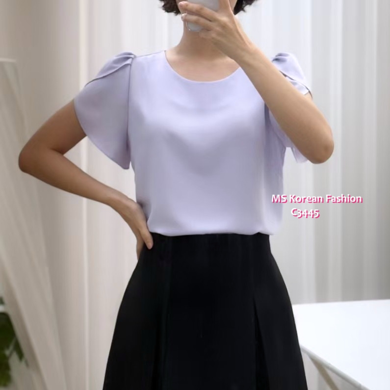 C3445 靚料荷葉袖top