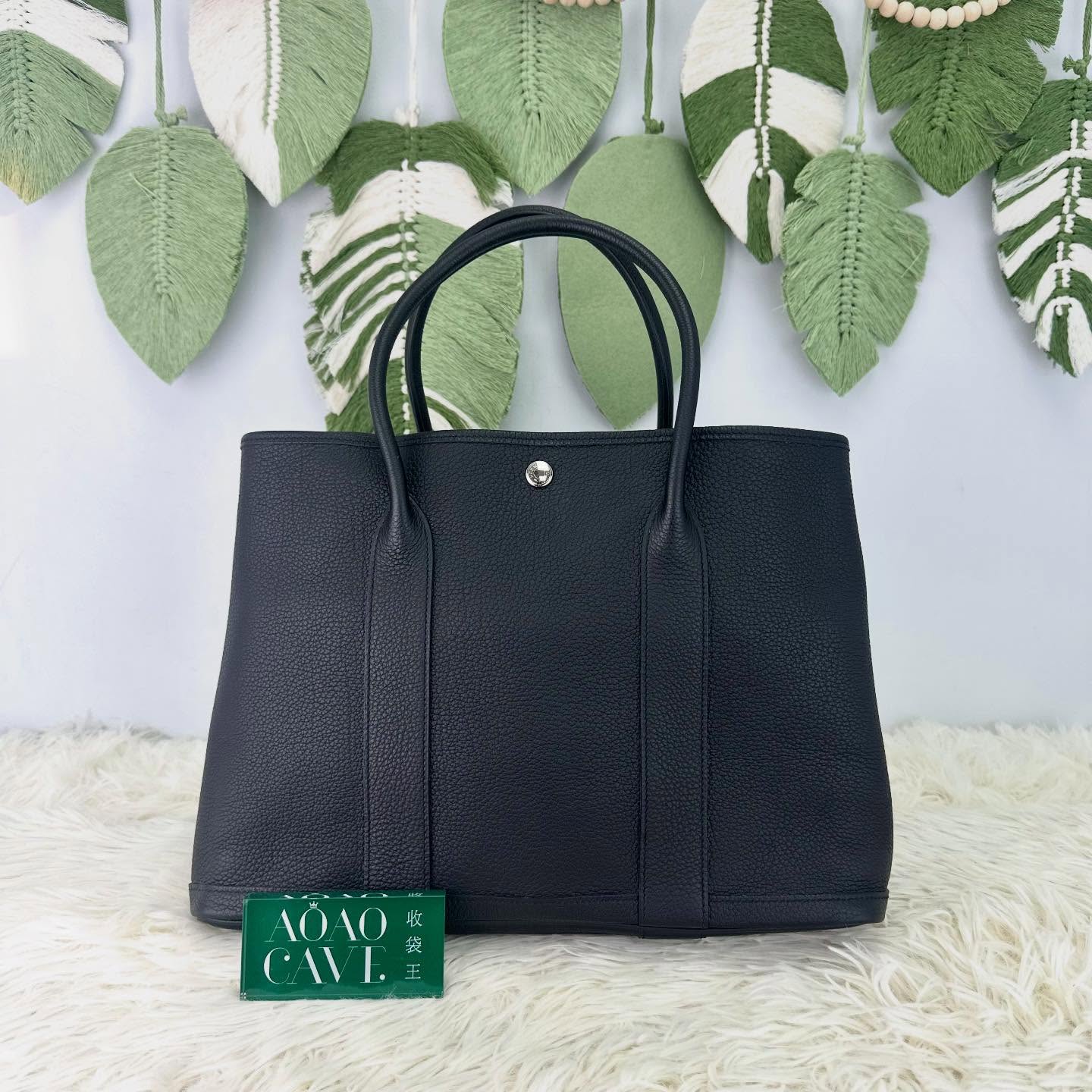 HERMES 🤍PRE OWNED GARDEN PARTY 36 黑色真皮手提包 U Stamp 全套有單🩶