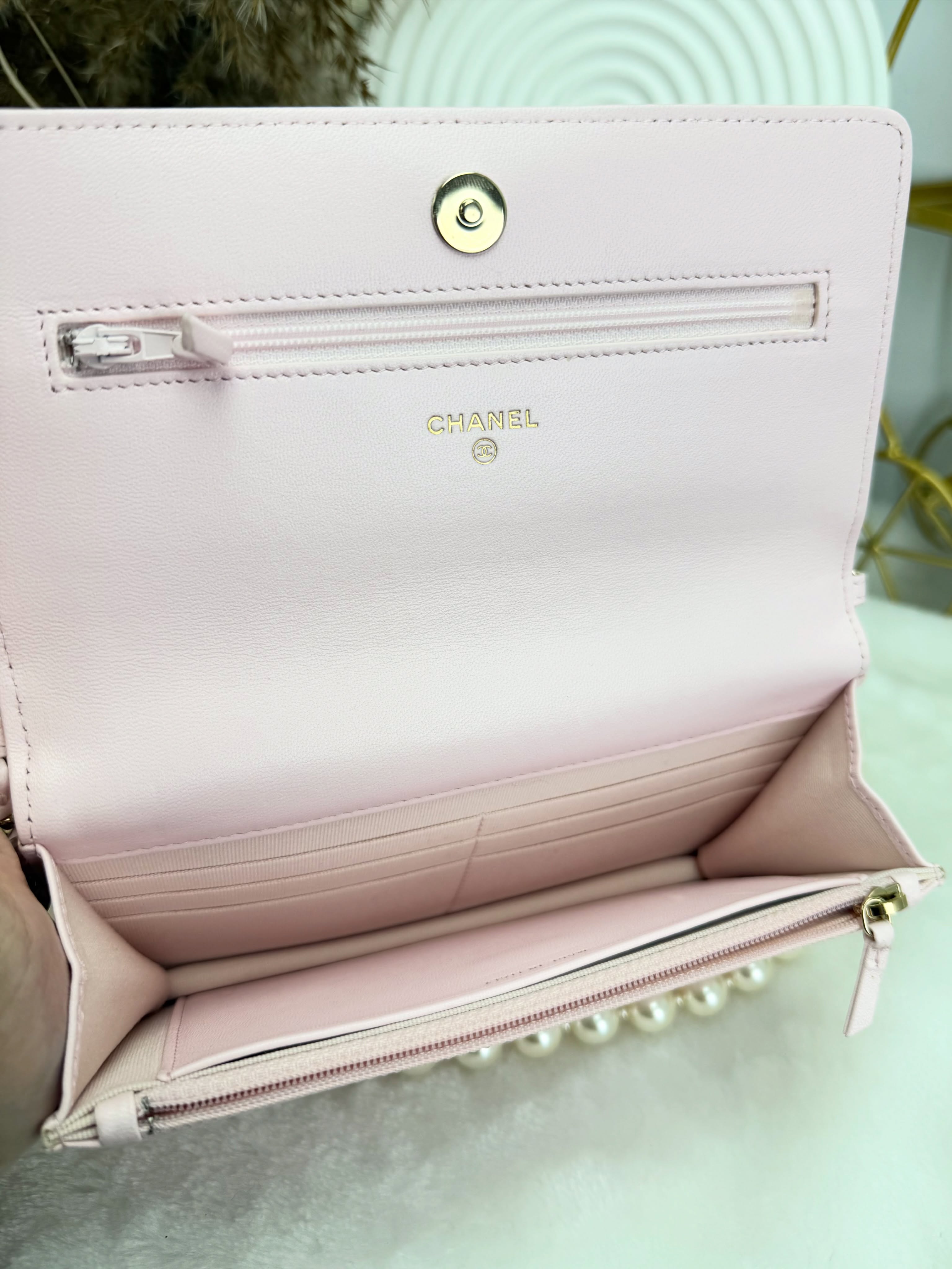 Chanel👜 PRE OWNED 🛍️櫻花粉紅珍珠珠鏈 woc💗  