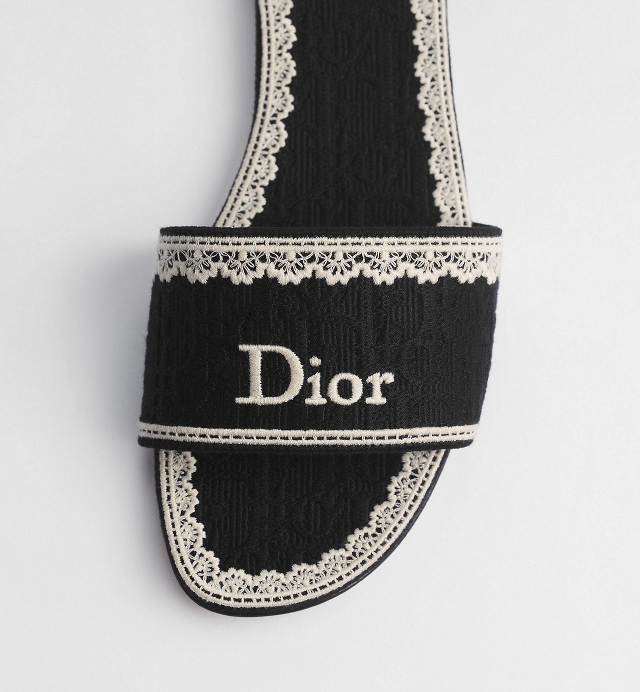 限時優惠✨訂貨🍒DIOR Dentelle Slide 黑色暗花lace ~可愛少女感up up ~  Size 36/36.5/37/37.5/38