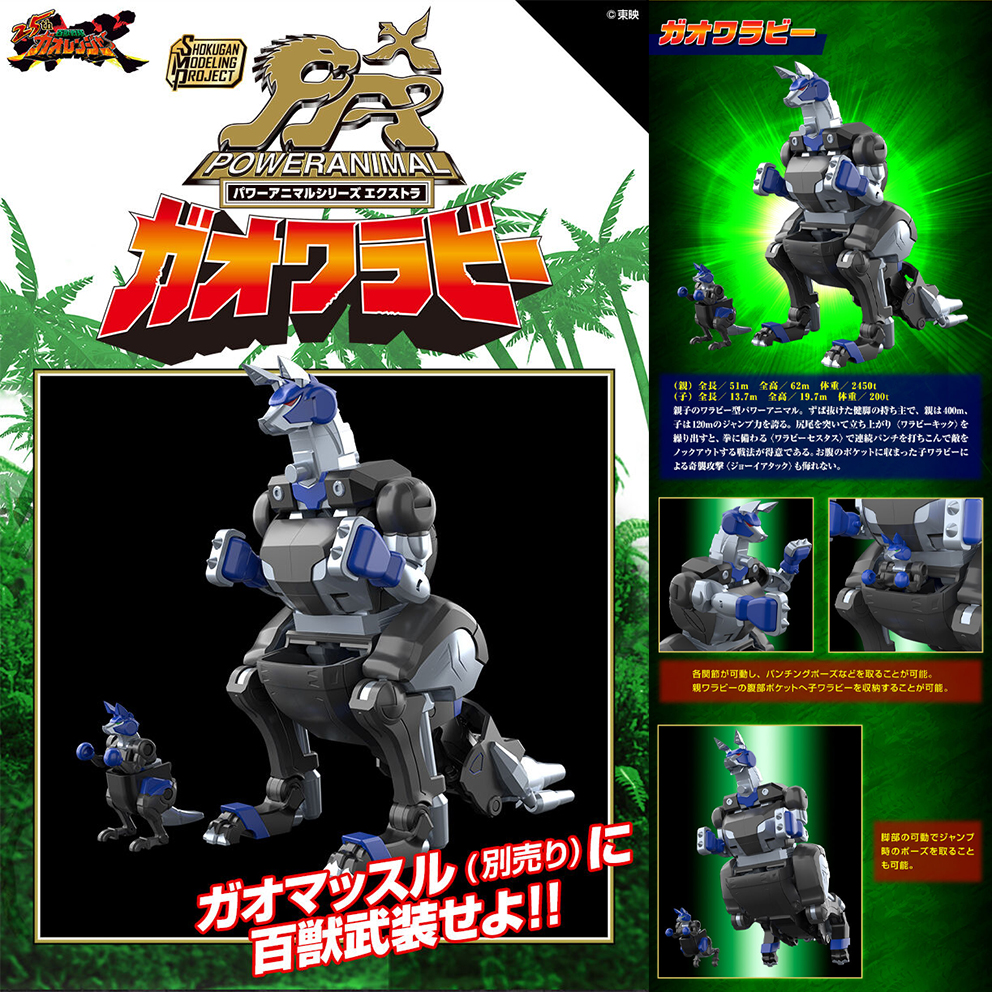 (預訂訂金 $100) (總價 $277) (魂限) Bandai SMP [Shokugan Modeling Project] 百獸合體 百獸戰隊 百獸武裝系列 EXTRA 牙吠袋鼠 食玩 (行版)
