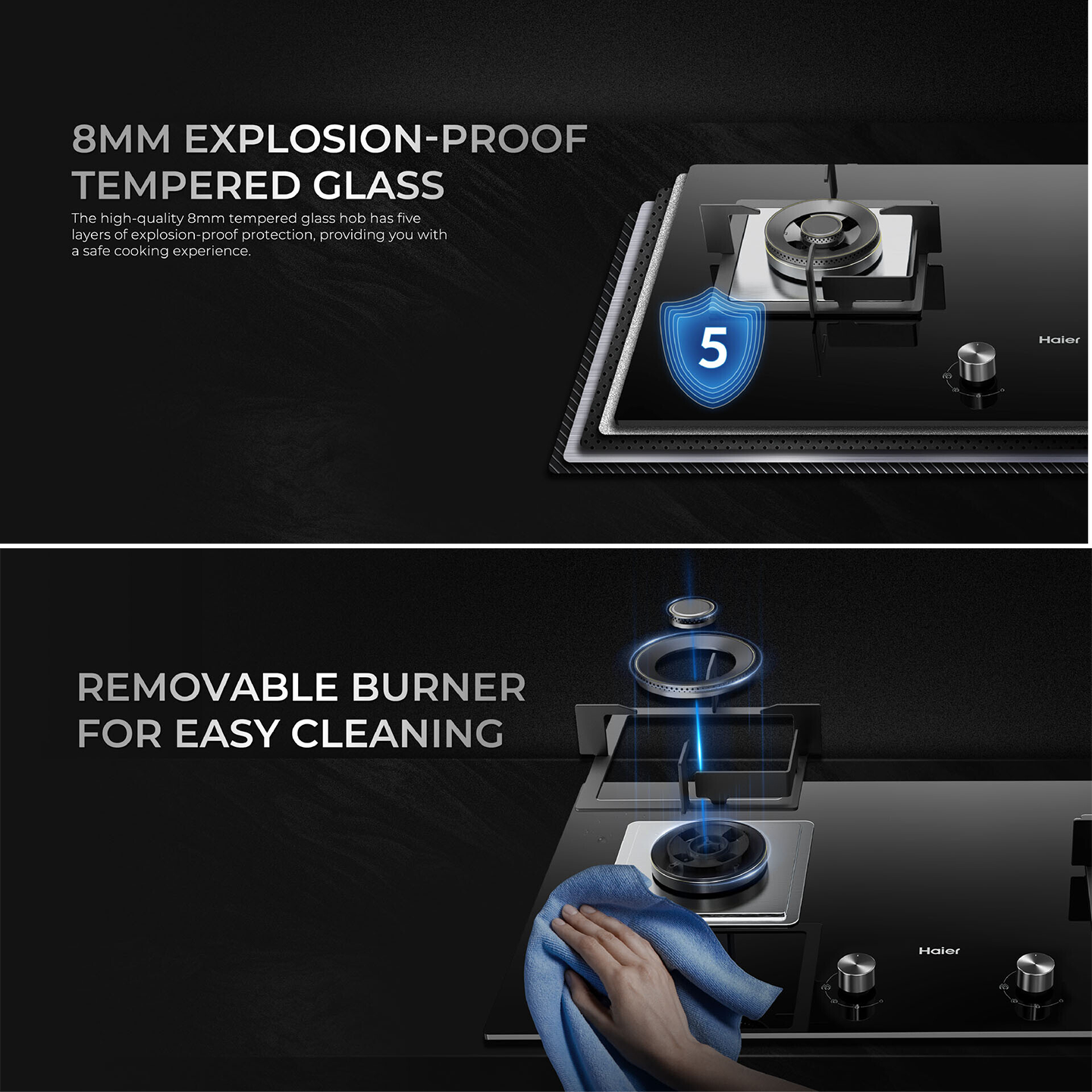 Haier 2-Burner Built-in Gas Hob (HC-Q69266B)