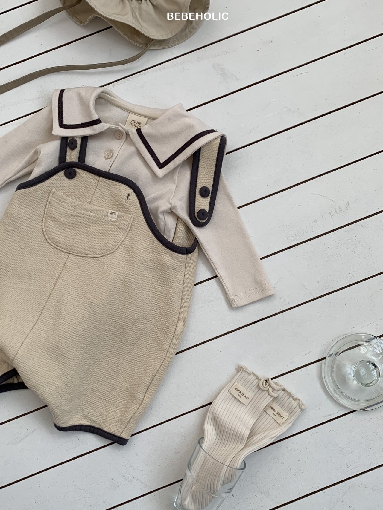 🌸預訂 韓國直送🌸🇰🇷BEBEHOLIC三色撞色吊帶工人褲