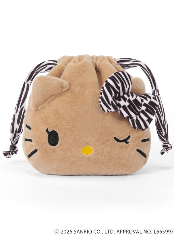 🎀【預訂】小麥色肌膚 Kitty x GRL 斑馬紋索繩袋