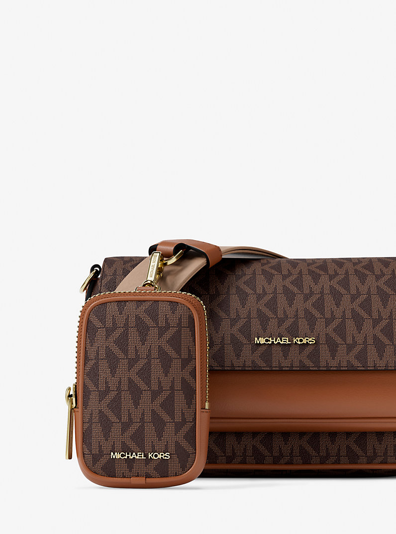 Michael Kors  Jet Set Travel Small Pebbled Leather Crossbody Bag With Pouch