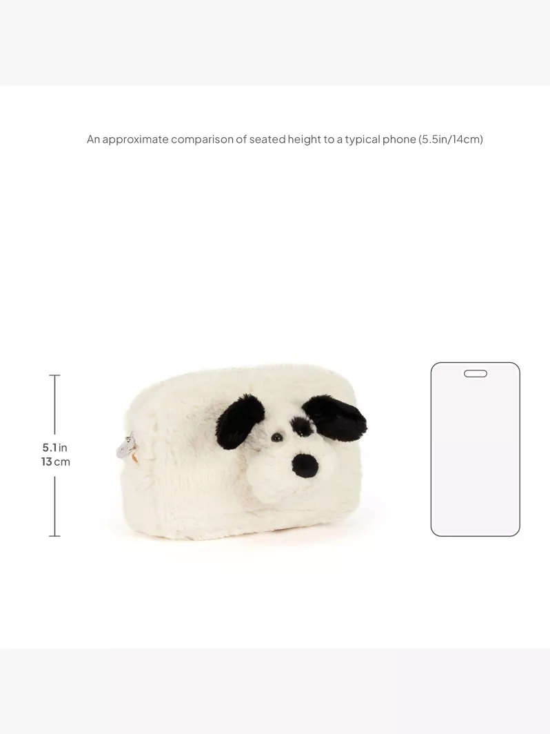 Jellycat Rufferty Puppy Pouch 13cm 黑白小狗化妝袋