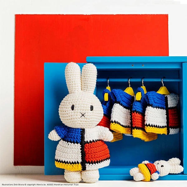 📦訂購 日本代購 荷蘭 Just Dutch 手工編織 米菲 Miffy 蒙德里安藝術風裙 公仔