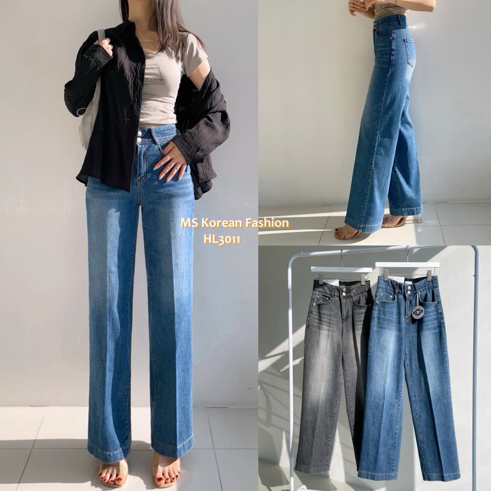 HL3011 韓國🌼Howluk春版雙鈕闊筒牛