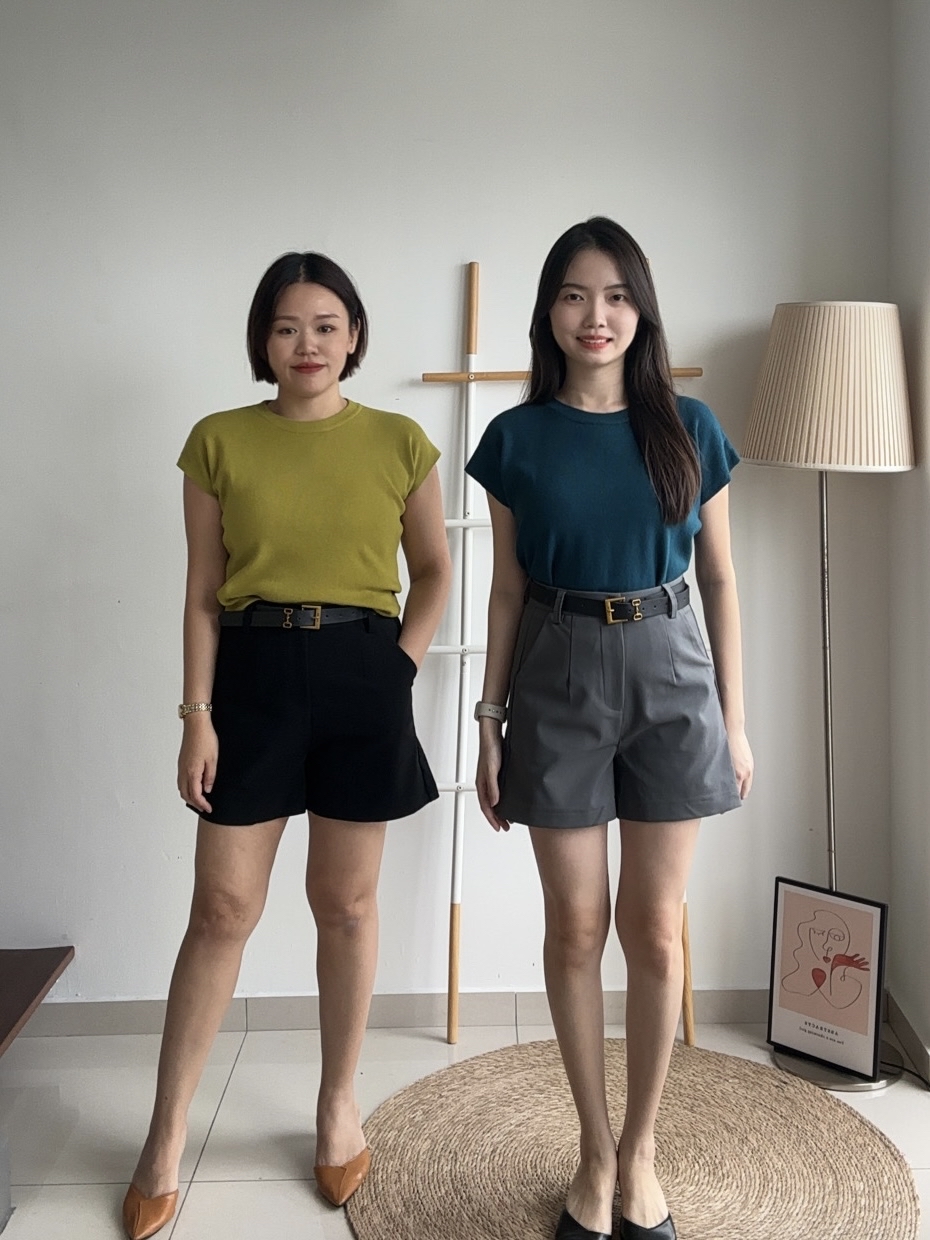 S1850 A Line Short Pants - Black & Grey