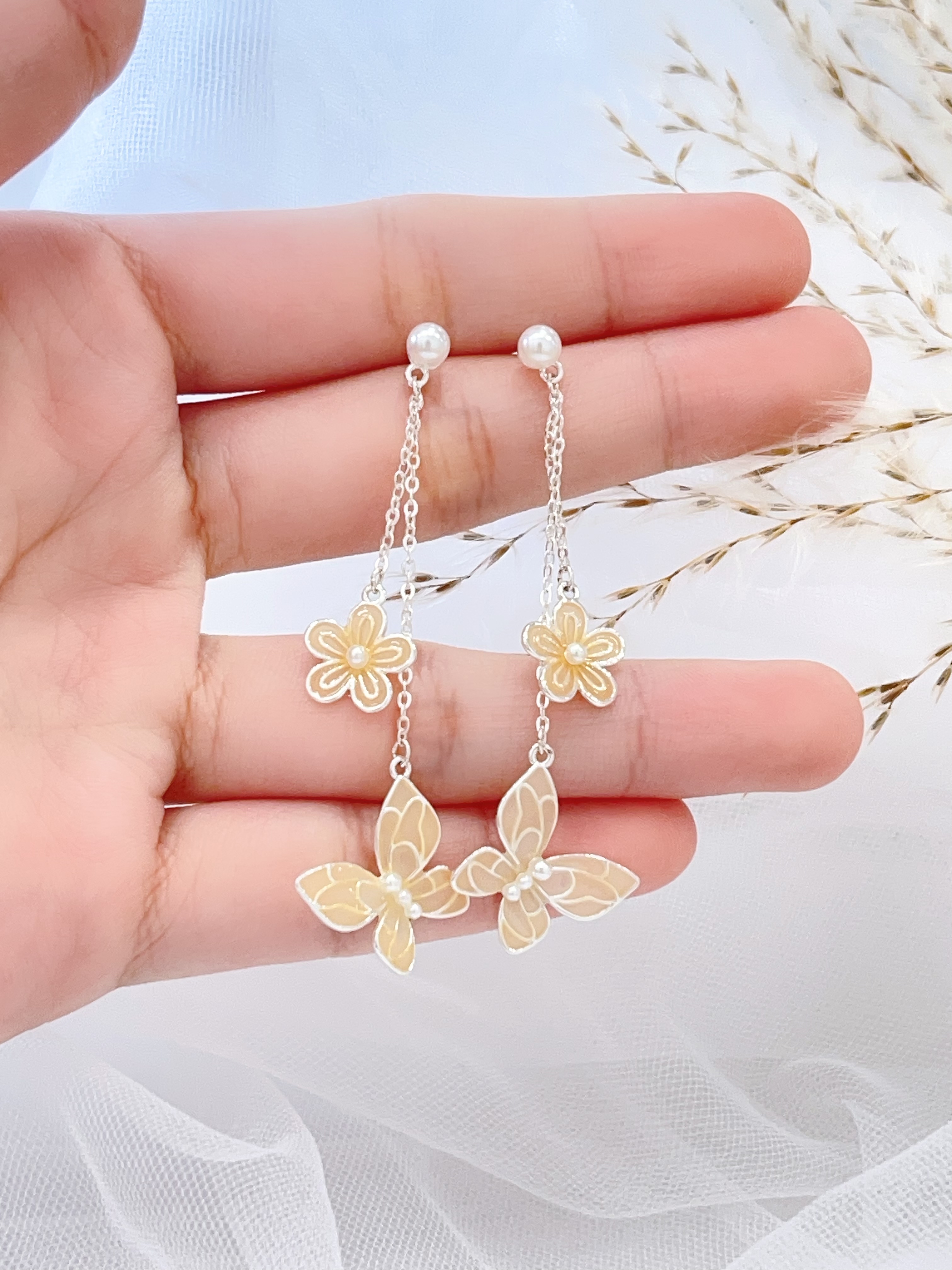 蝴蝶系列🦋渐变色蝴蝶流苏耳环