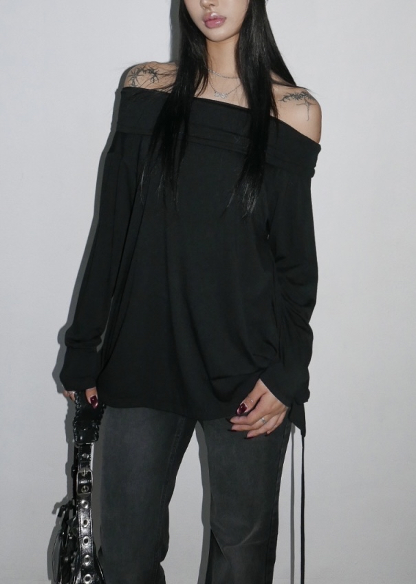 Off Shoulder Tie-Waist Long Sleeve