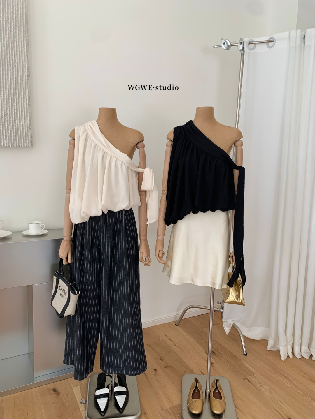 4605 Lumière One-Shoulder Blouse光影单肩上衣