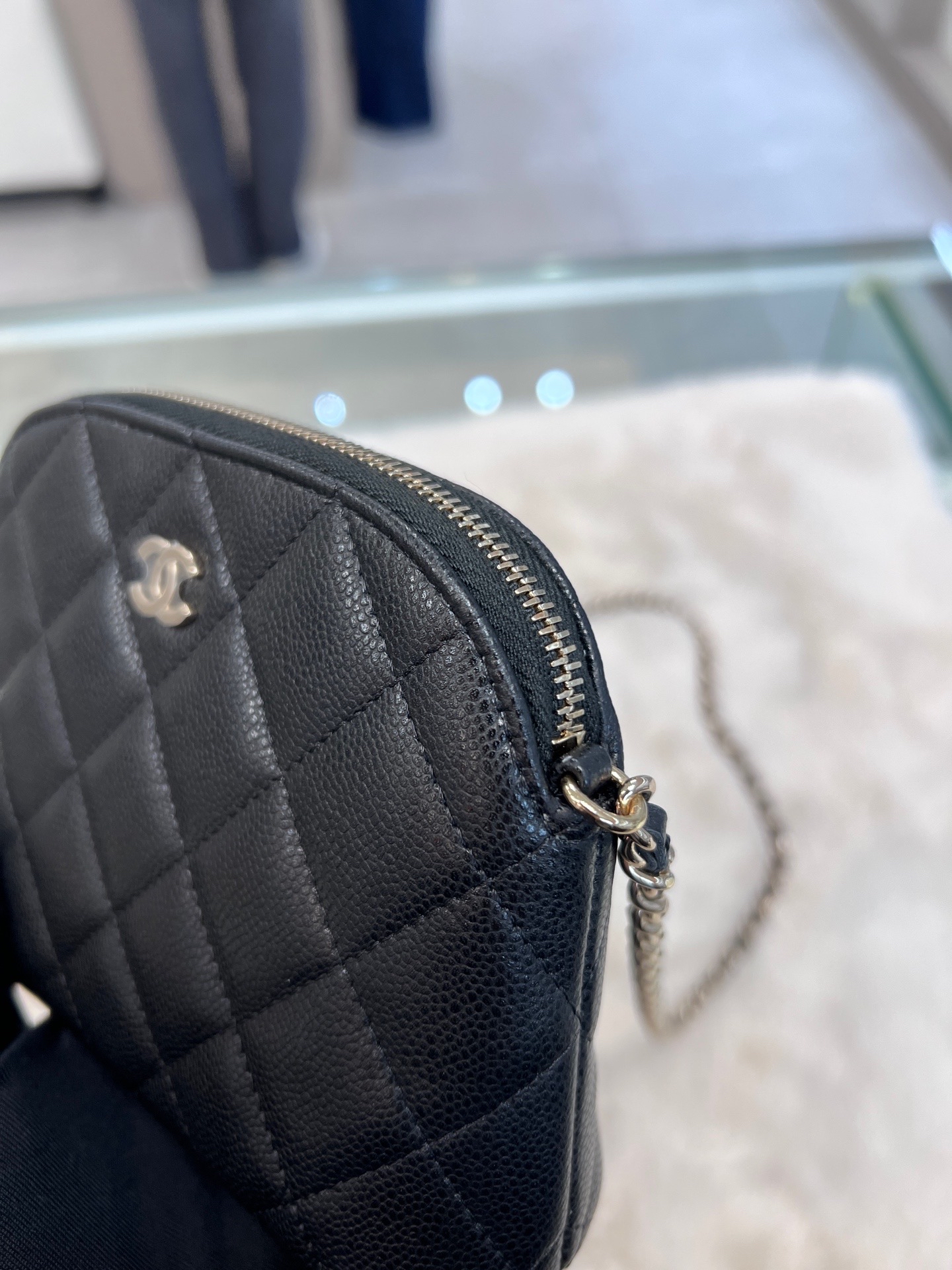 【預訂貨品】Full set👜芯片款 Chanel黑金荔枝牛皮mini貝殼包 