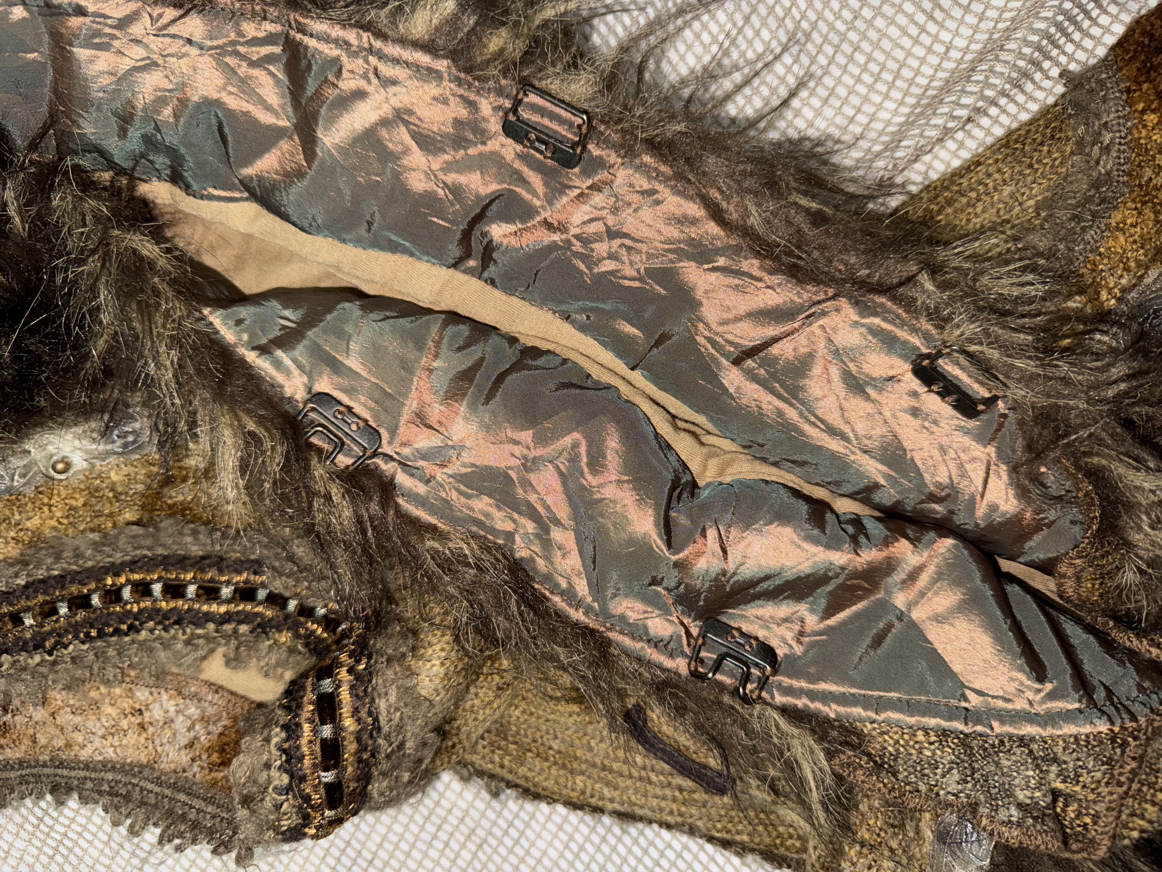 Vintage Boho Faux Fur Embellished Vest with Beaded Detail