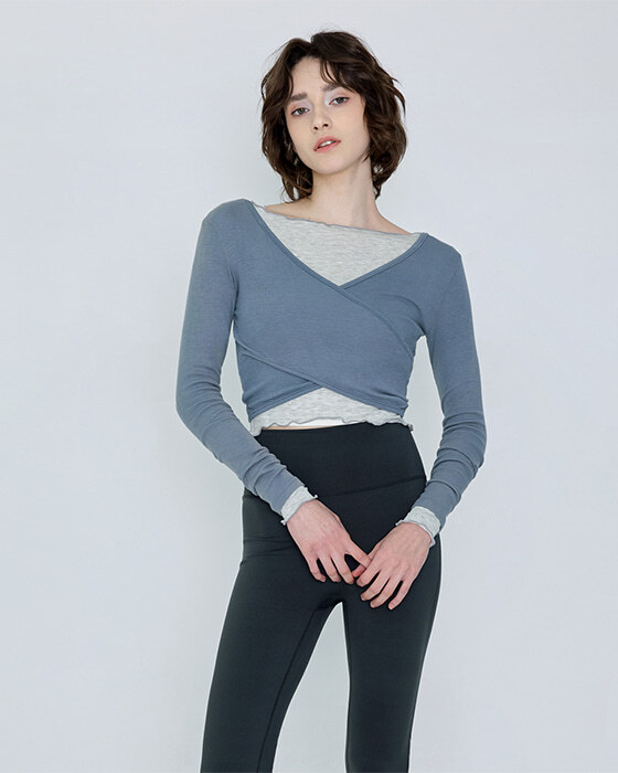【Two-way wear】預購_DEVI-T0041 Curve Wrap Crop Top by Devi wear