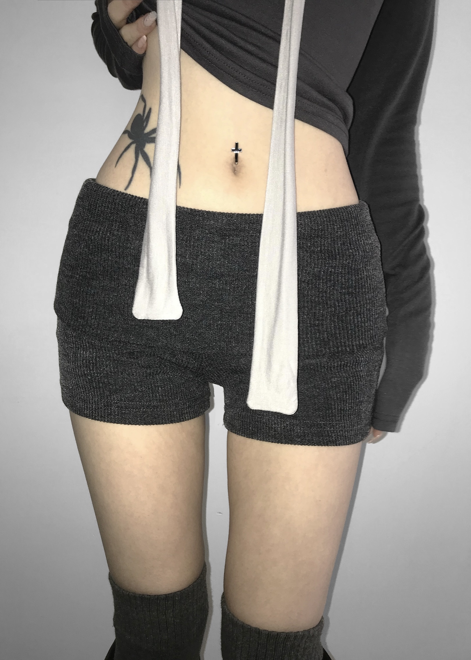 Knit Foldover Waist Mini Shorts