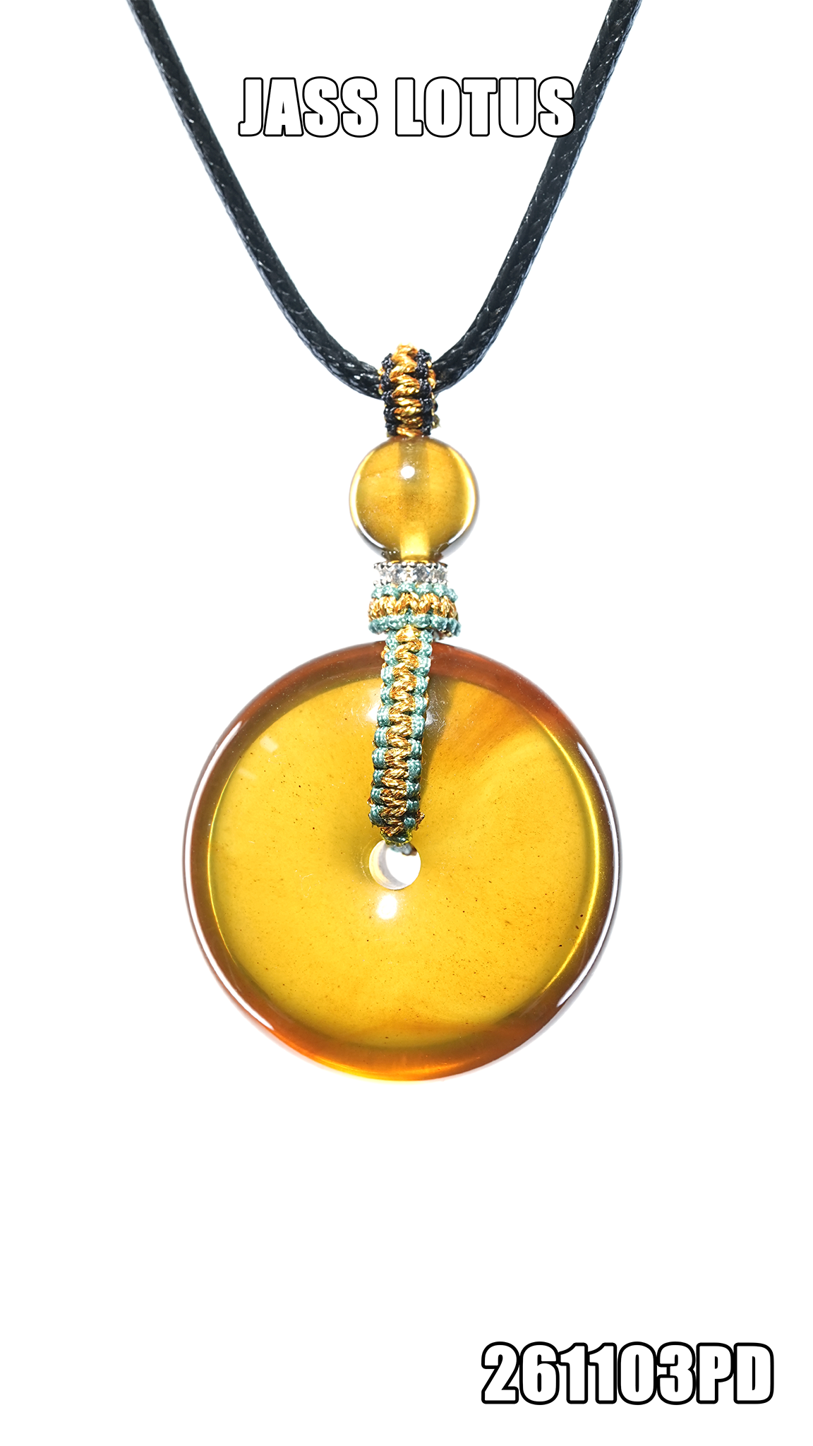 緬甸天然琥珀金棕珀平安扣吊墜