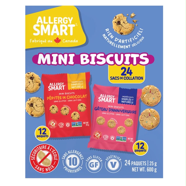  加拿大直送 🇨🇦 - Allergy Smart Mini Cookies 兒童安全迷你曲奇 (24包 x 25g)