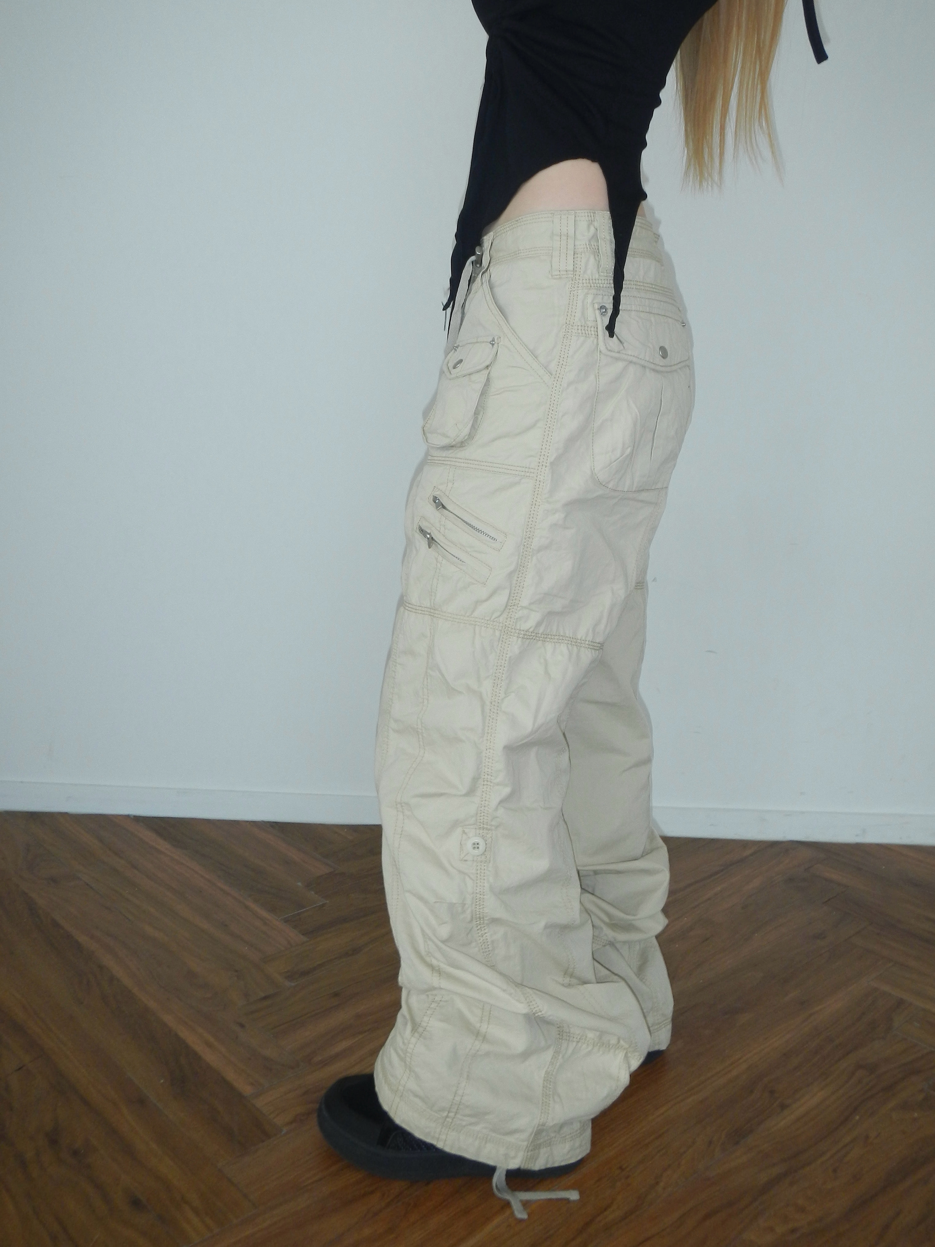 Retro Low-Rise Loose Cargo Pants