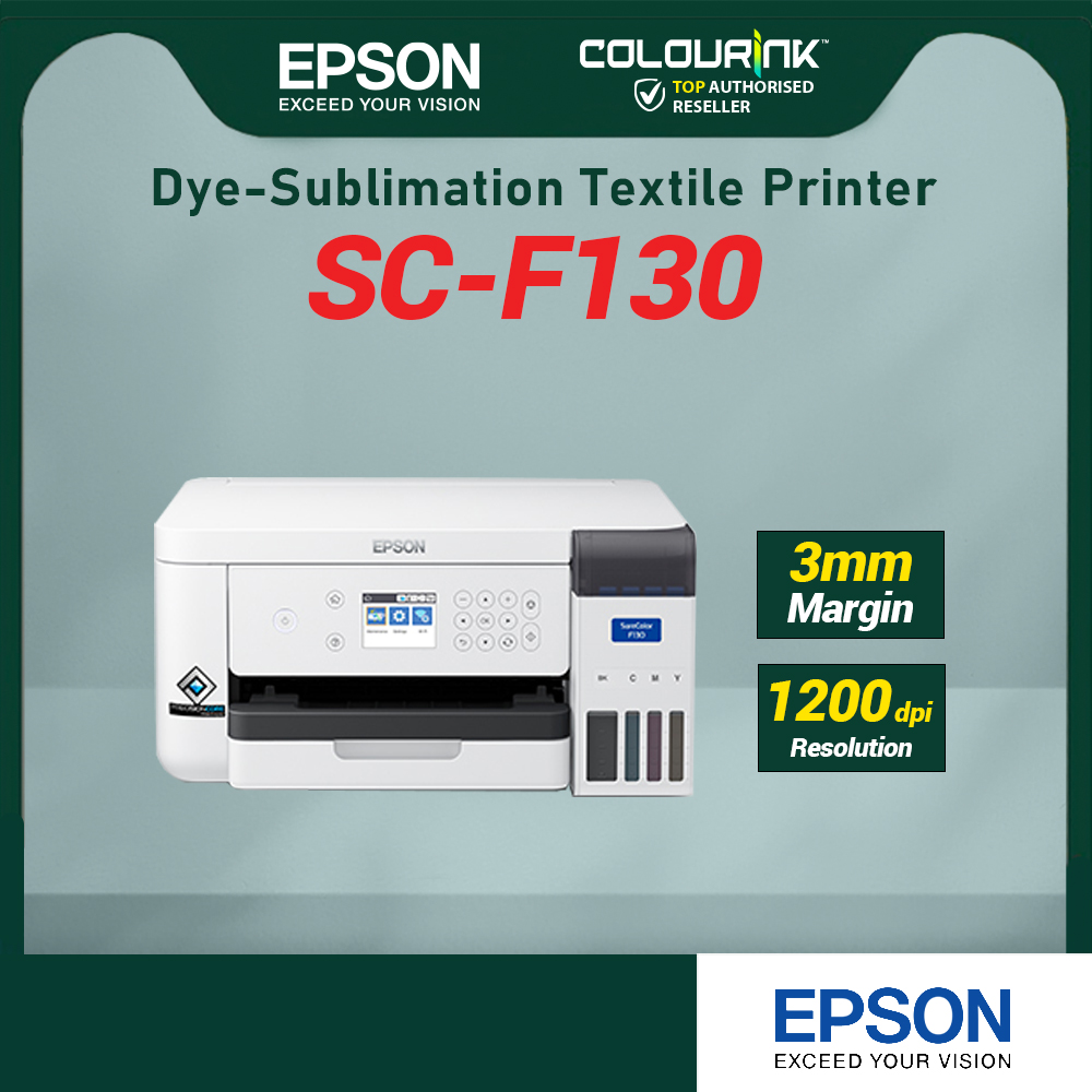 Epson SureColor SC-F130 A4 Dye Sublimation Printer | PrecisionCore | Wi-Fi | Textile & Gift Printing