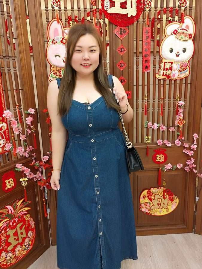 TW#3370 排扣牛仔吊带长裙连身裙