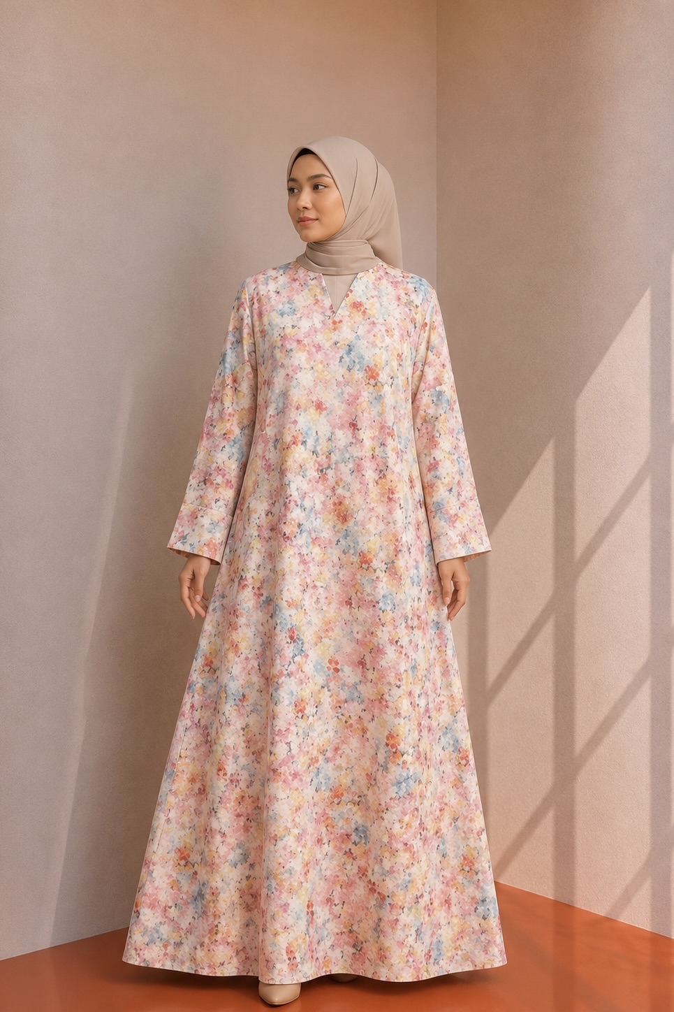Linen Dress - Pink Blossoms