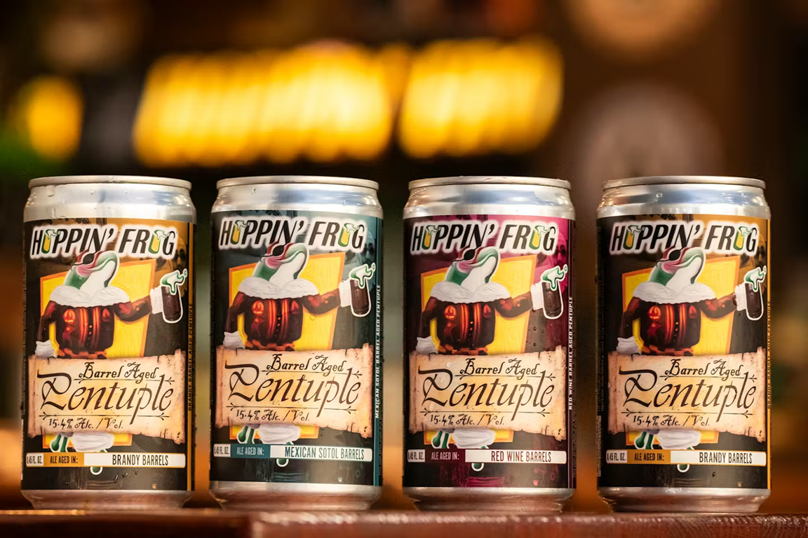 Hoppin' Frog BARREL AGED PENTUPLE BRANDY BARRELS / HEAVEN HILL BOURBON BARRELS / MEXICAN SOTOL BARRELS / RED WINE BARRELS