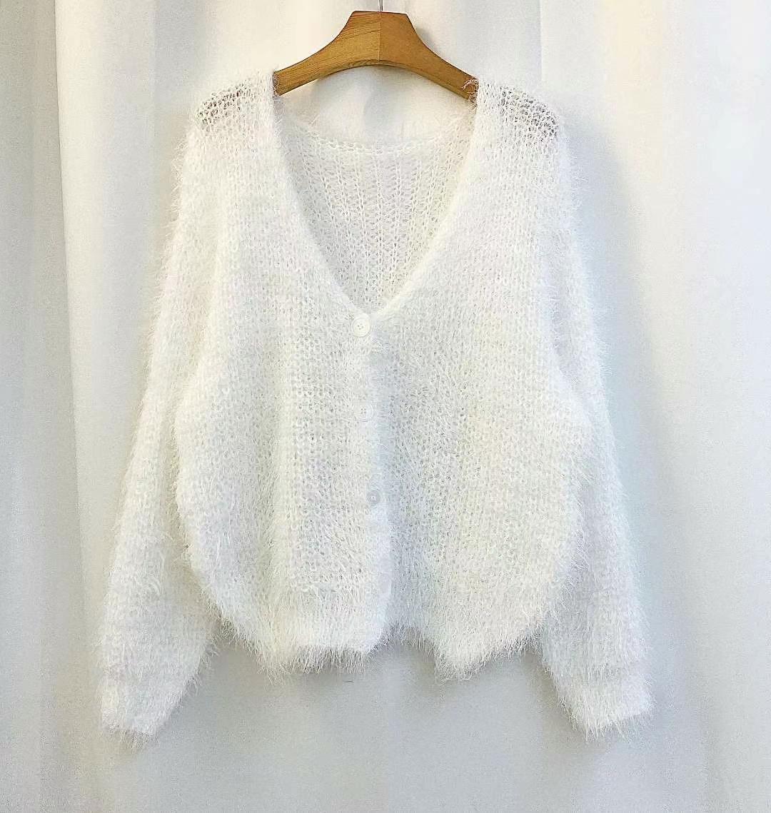 韓國棉花糖毛毛針織毛衣外套(多色）