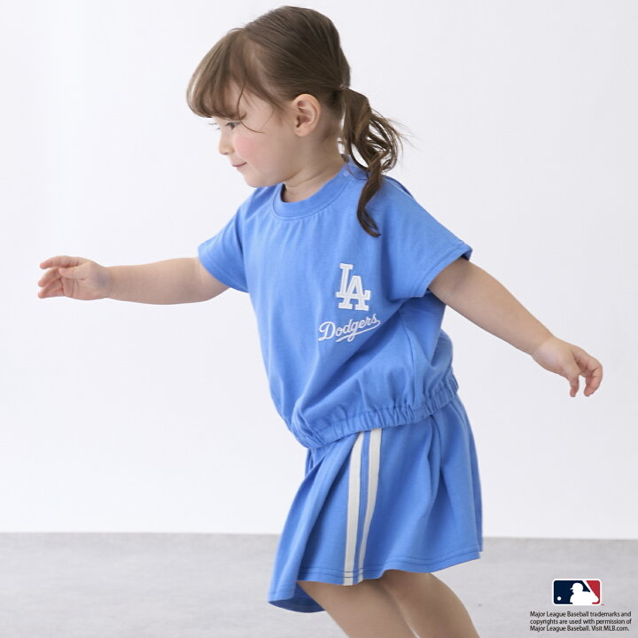 🇯🇵預訂 日本直送🇯🇵Petit Main x MLB系列三色球隊標誌上衣百摺裙上下套裝