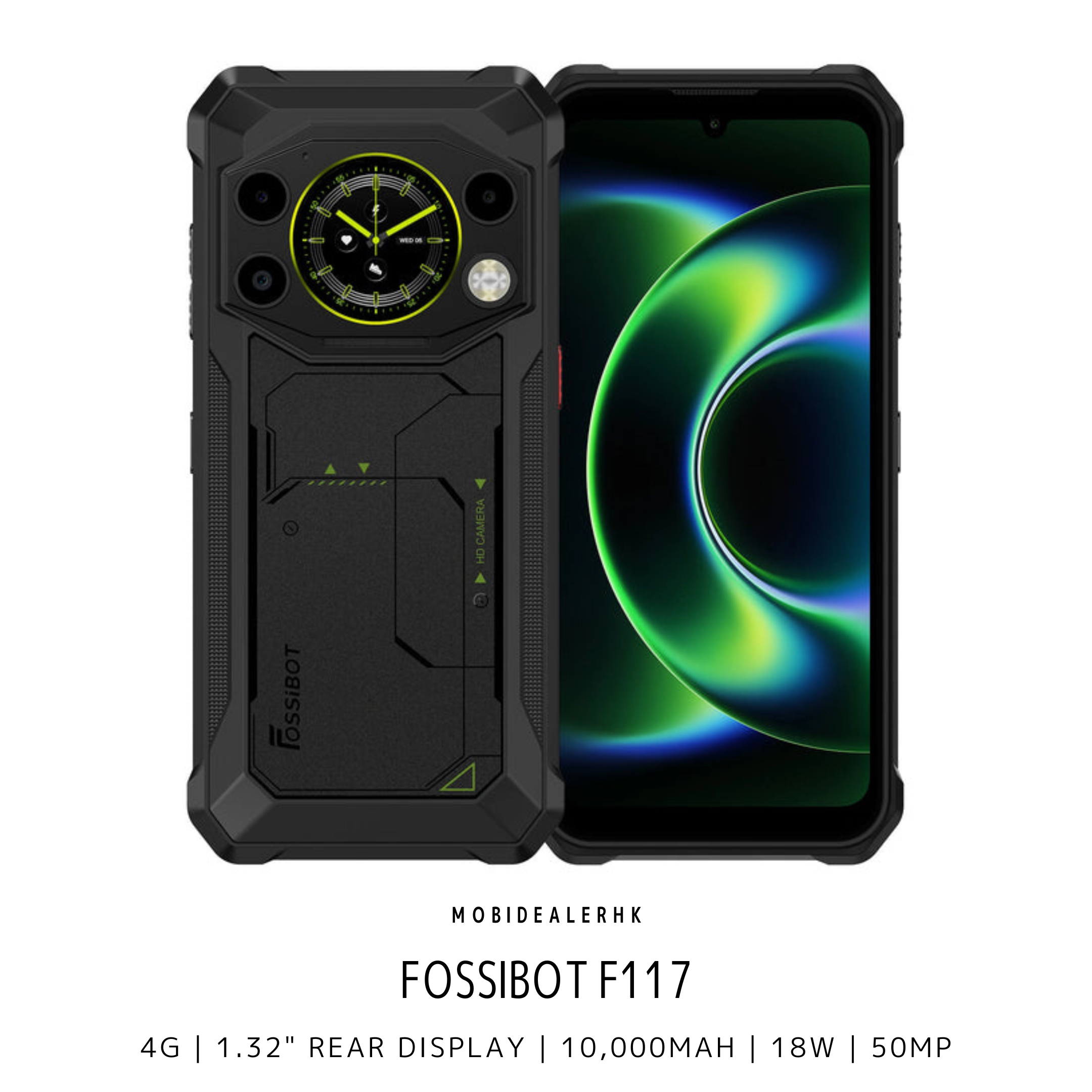 Fossibot F117 | 4G | 三防手機 | 1.32吋副屏 | 10000mAh | 50MP