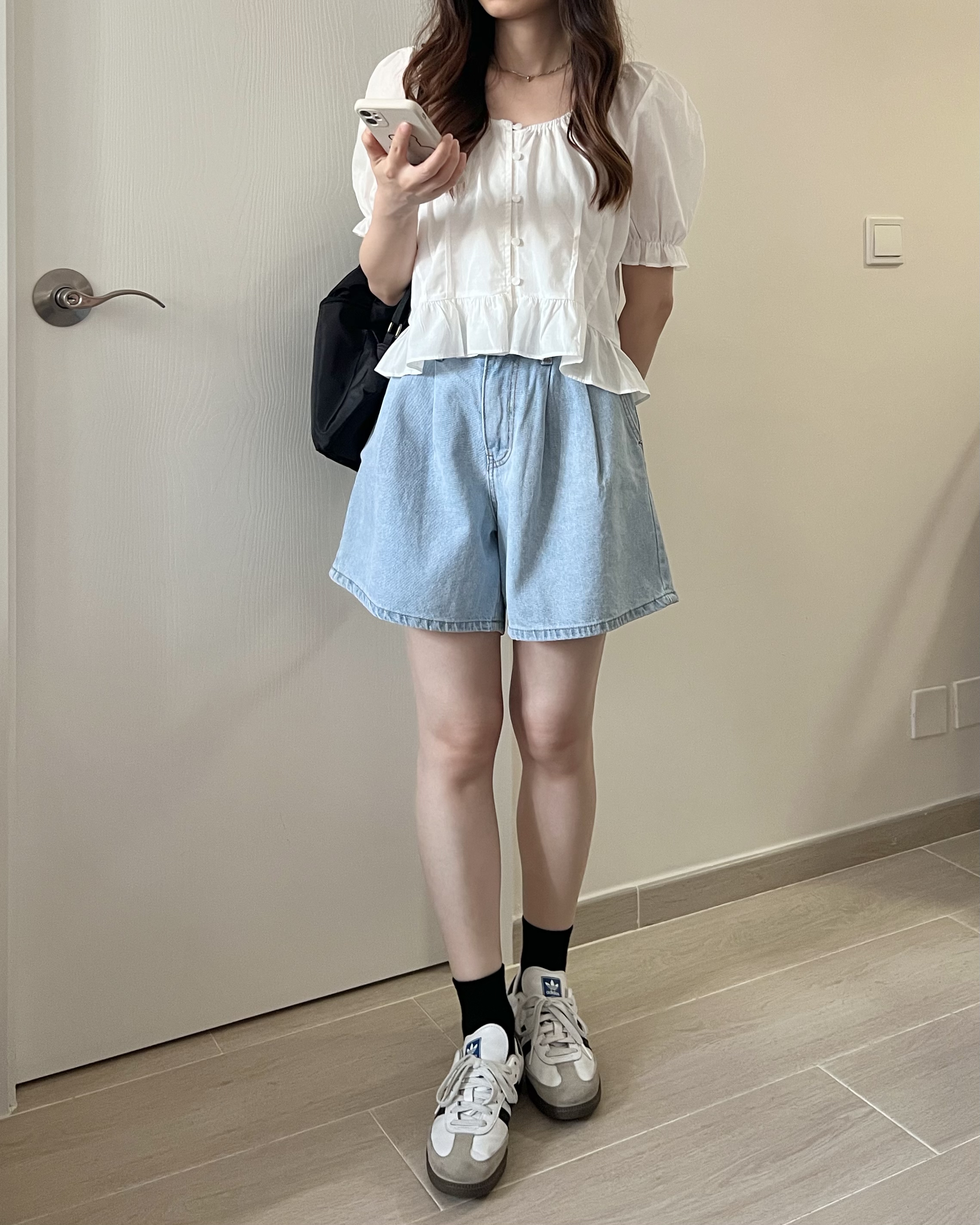 公主膊花邊短袖blouse