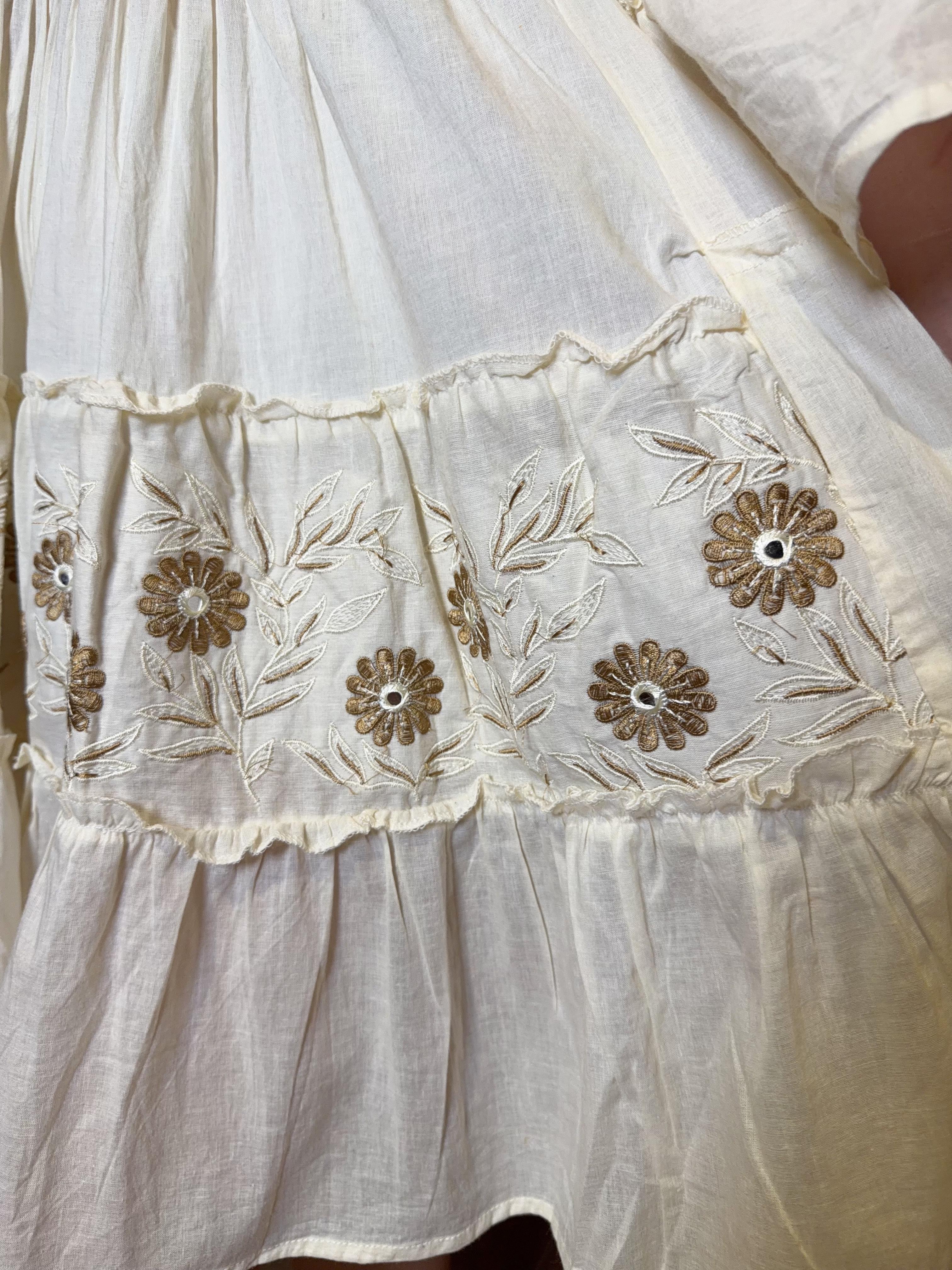 Beige Floral 3-Layer Short Version OP 35" #1088