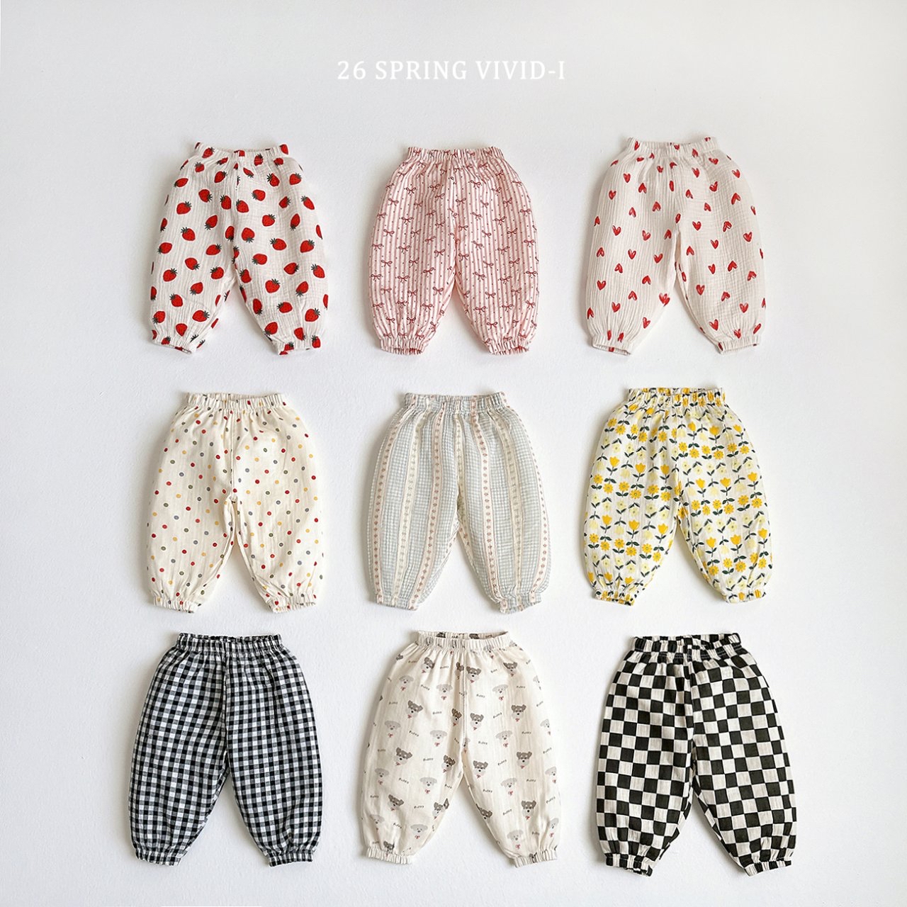 🌸預訂 韓國直送🌸🇰🇷VIVIDI九色創意圖案寬鬆束腳褲