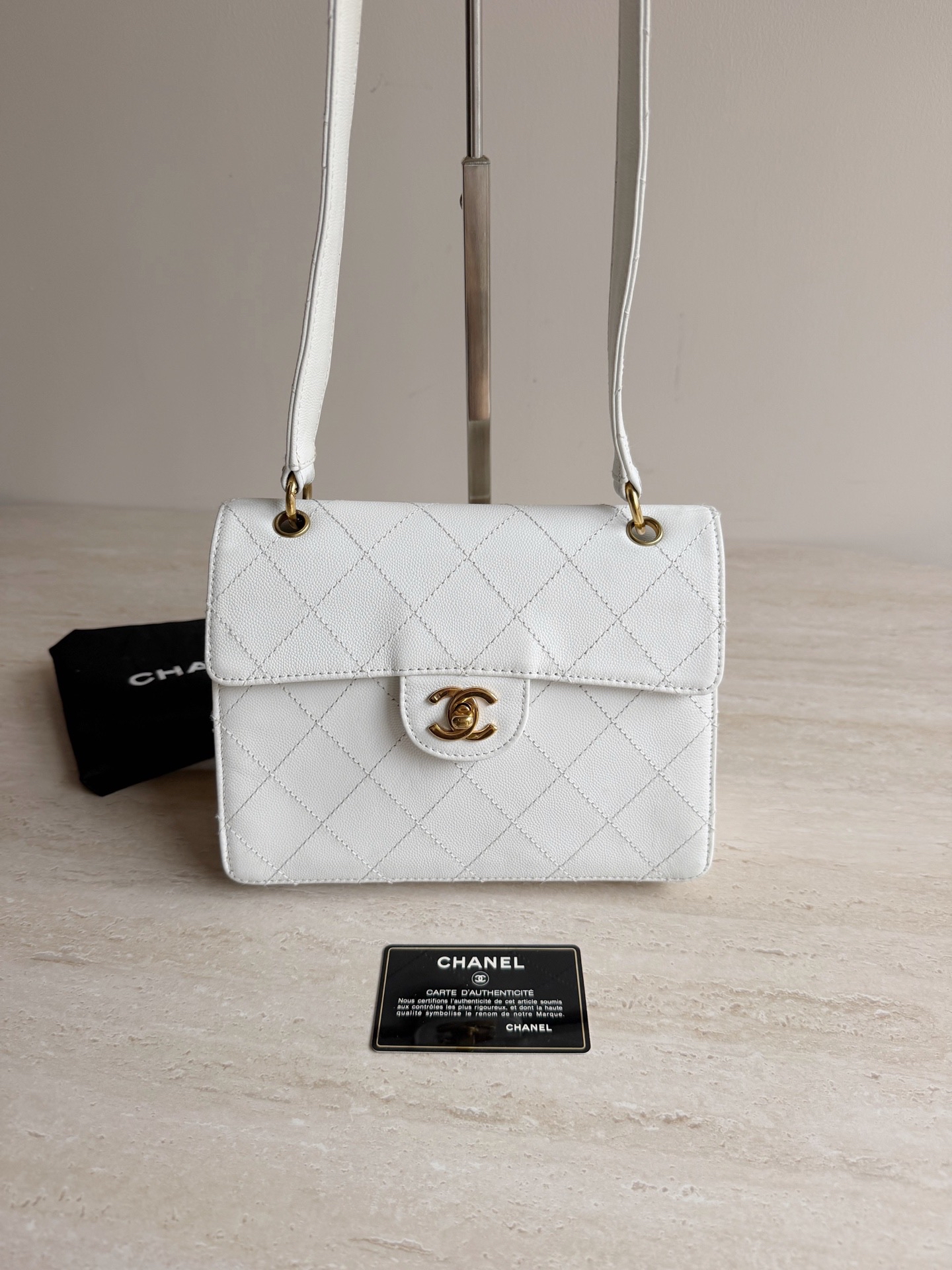 【預訂貨品】Chanel中古白色CF Kelly